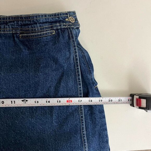 blue denim vintage 90s preppy western high waisted jean mini skort- 29" waist - Picture 6 of 8